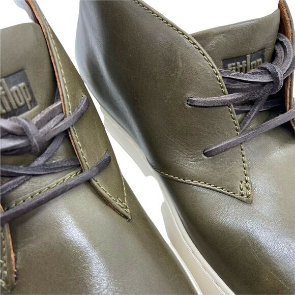 Fitflop Chukka Boots Men\'s size 9 Zackery AA9-779 Forest Green Leather Lace Up main image 8